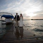 presque isle lodge grand lake wedding dock photo