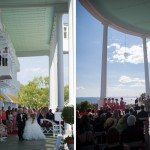 northern michigan mackinac island grand hotel porch wedding photo