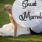 just married parasol northern michigan trash dress photo