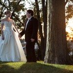 pure michigan wedding outdoor backlight bride groom photo
