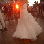 dance lake michigan perry hotel sunset wedding photo