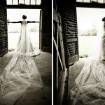 post wedding day after cathedral veil dress wedding photo