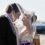 lake michigan beach wedding photo