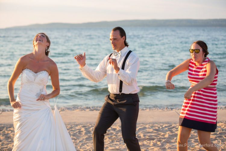 dance on bay harbor beach wedding photo