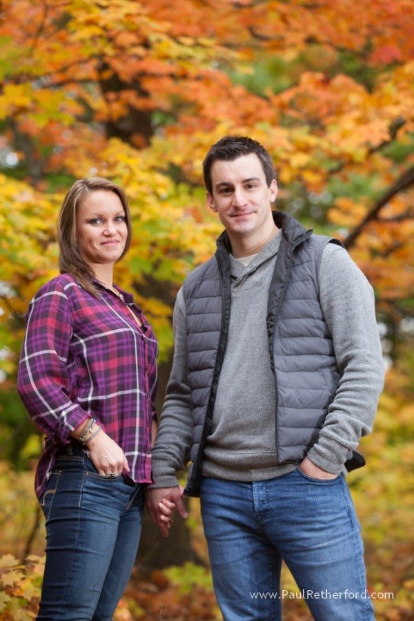 fall engagement michigan photo