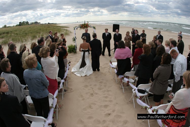 wedding lake michigan beach photo