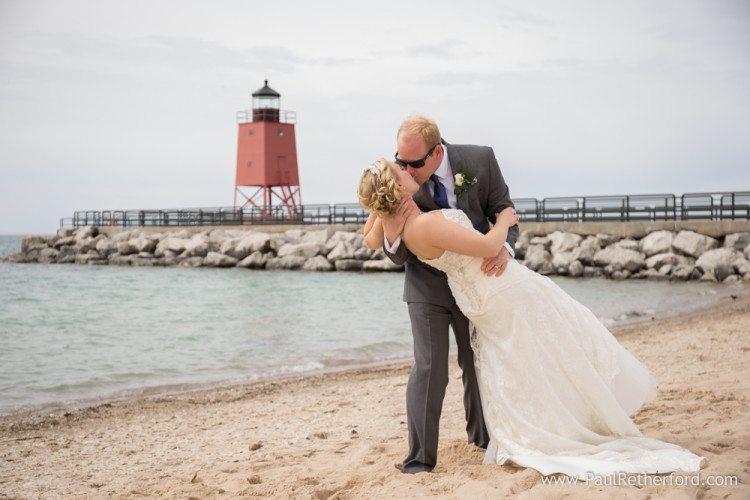 photo bride groom wedding location lake michigan northern
