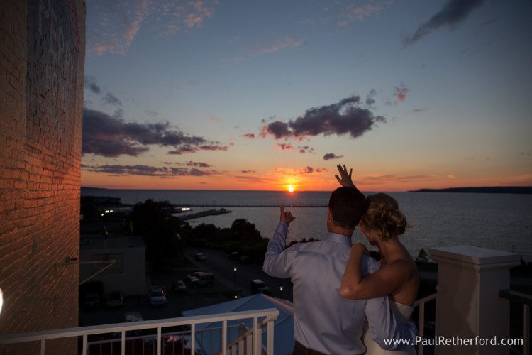 petoskey wedding perry hotel sunset photo