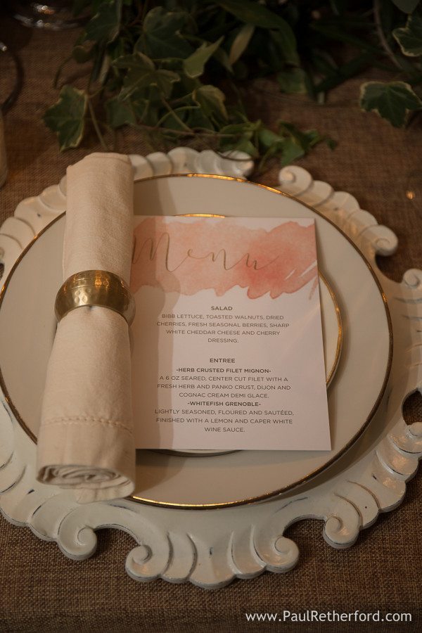 wedding plate setting northern michigan photo