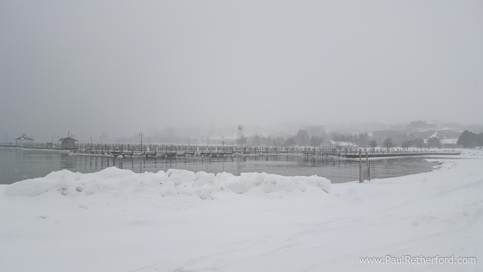 petoskey harbor winter snow photo