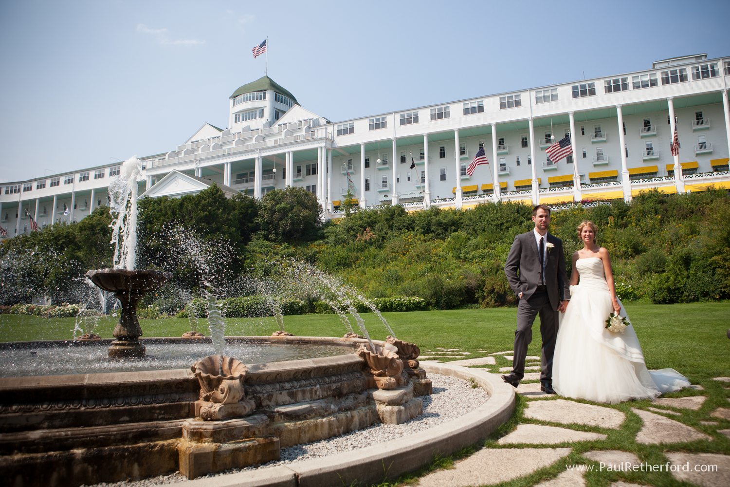 gran hotel mackinac island wedding photo