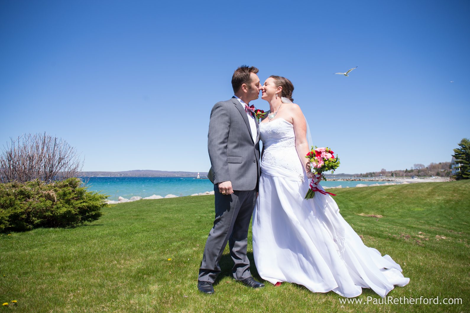 little traverse bay wedding photo