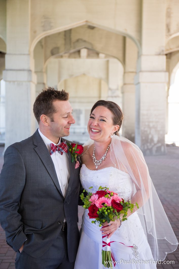 fun laughing bride groom photo