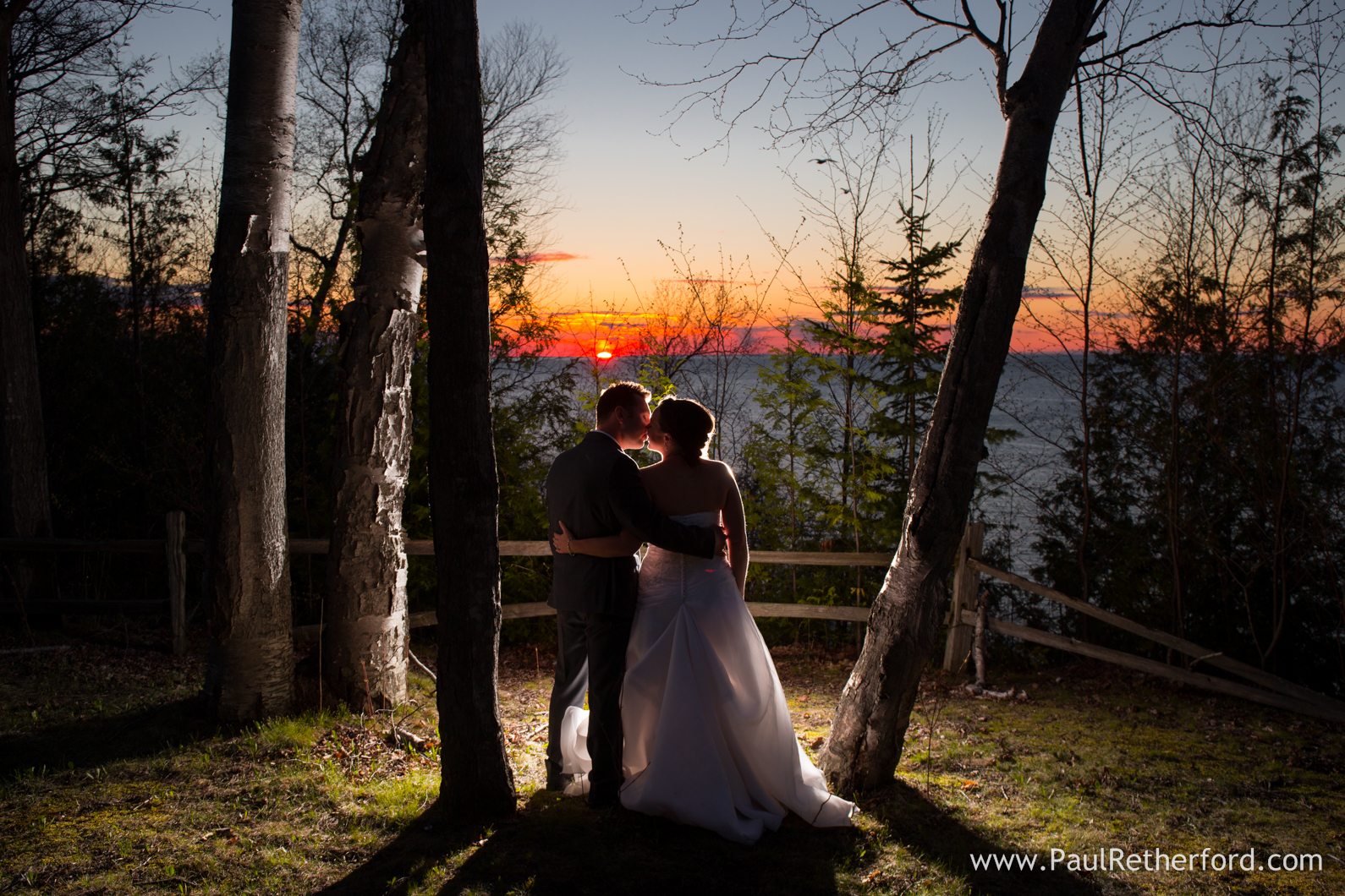 sunset over lake michigan photo