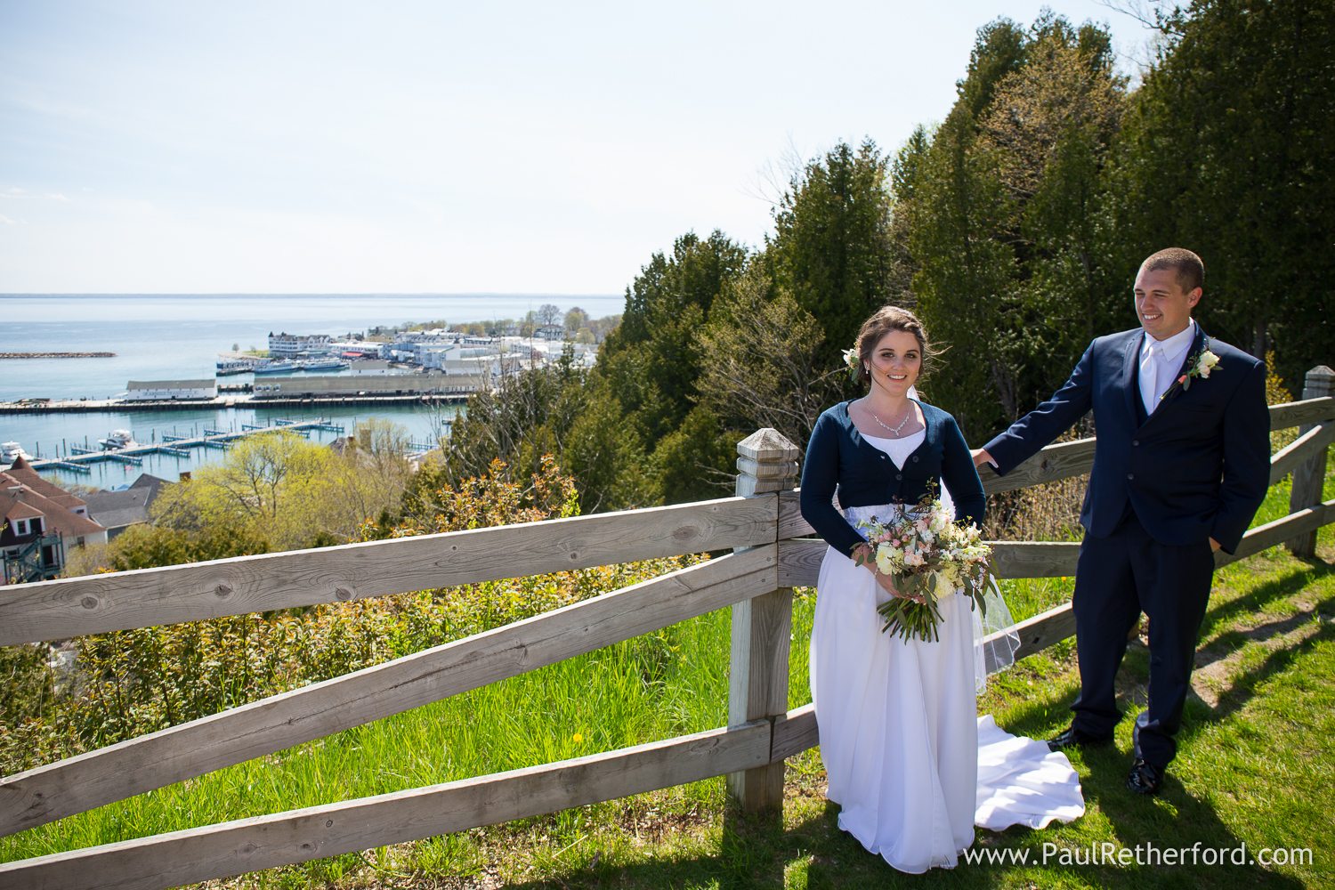 mackinac island east bluff wedding photo