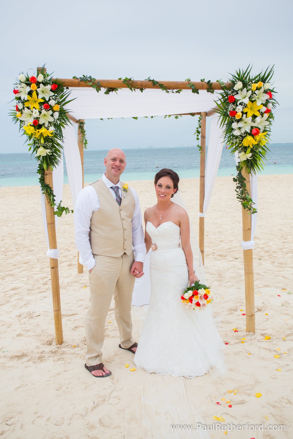 mexico beach wedding photo