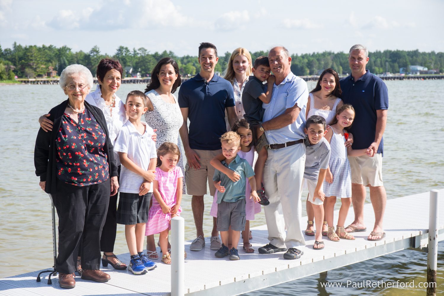 dock family photo burt lake