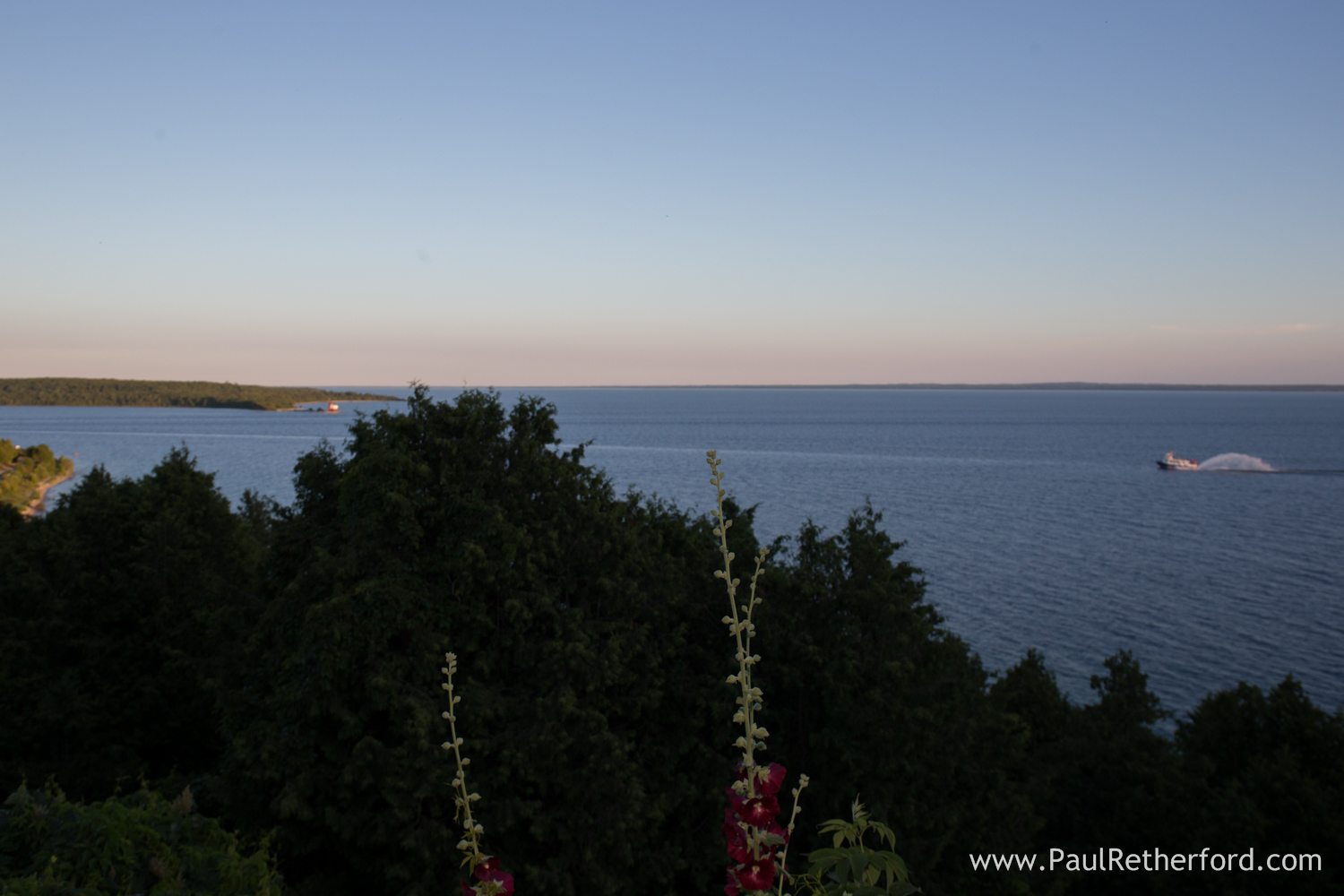 mackinac island sun setting photo