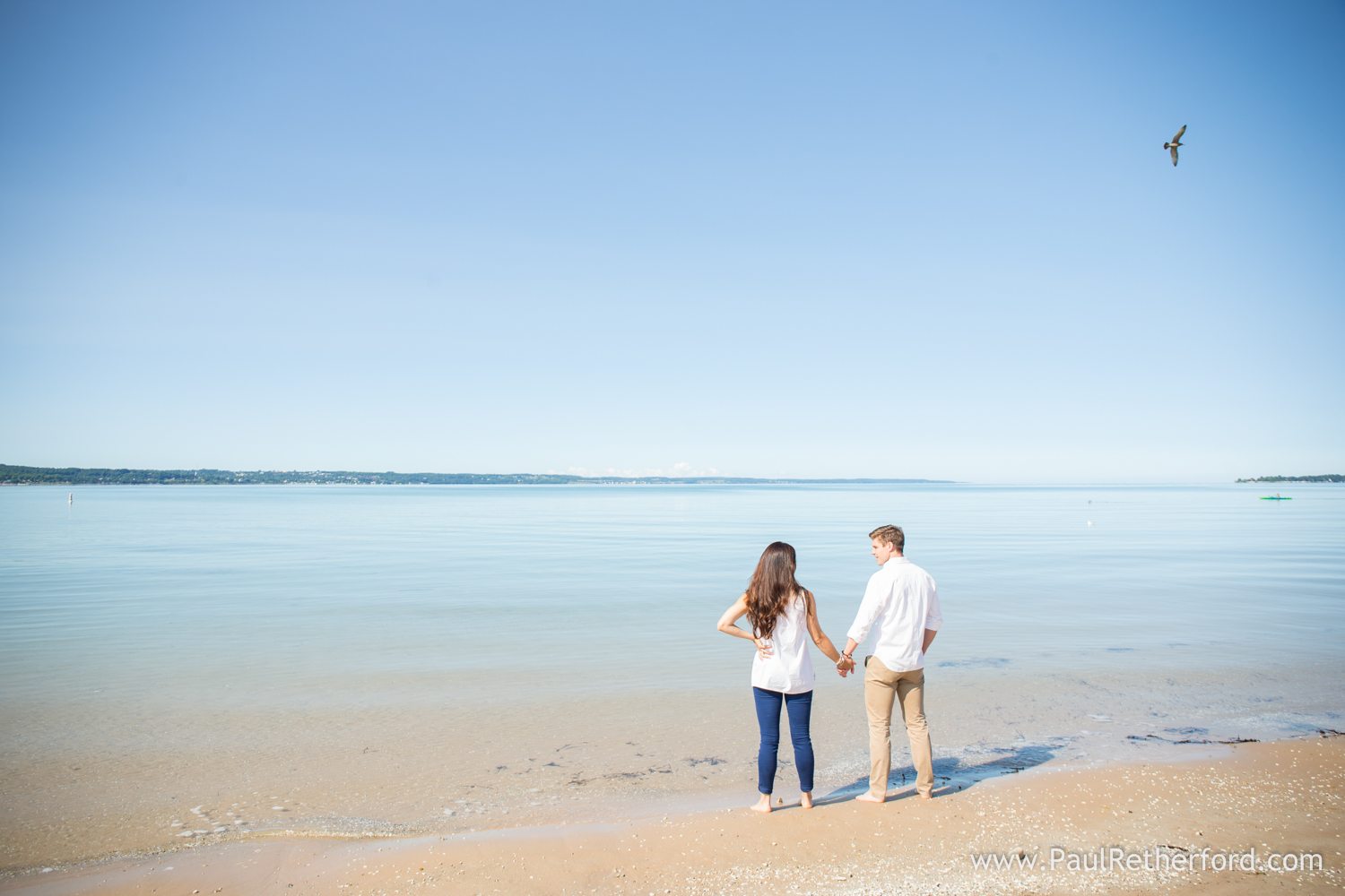 lake michigan calm beach photo