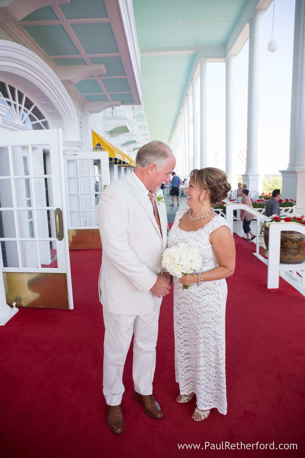 grand hotel porch wedding photo