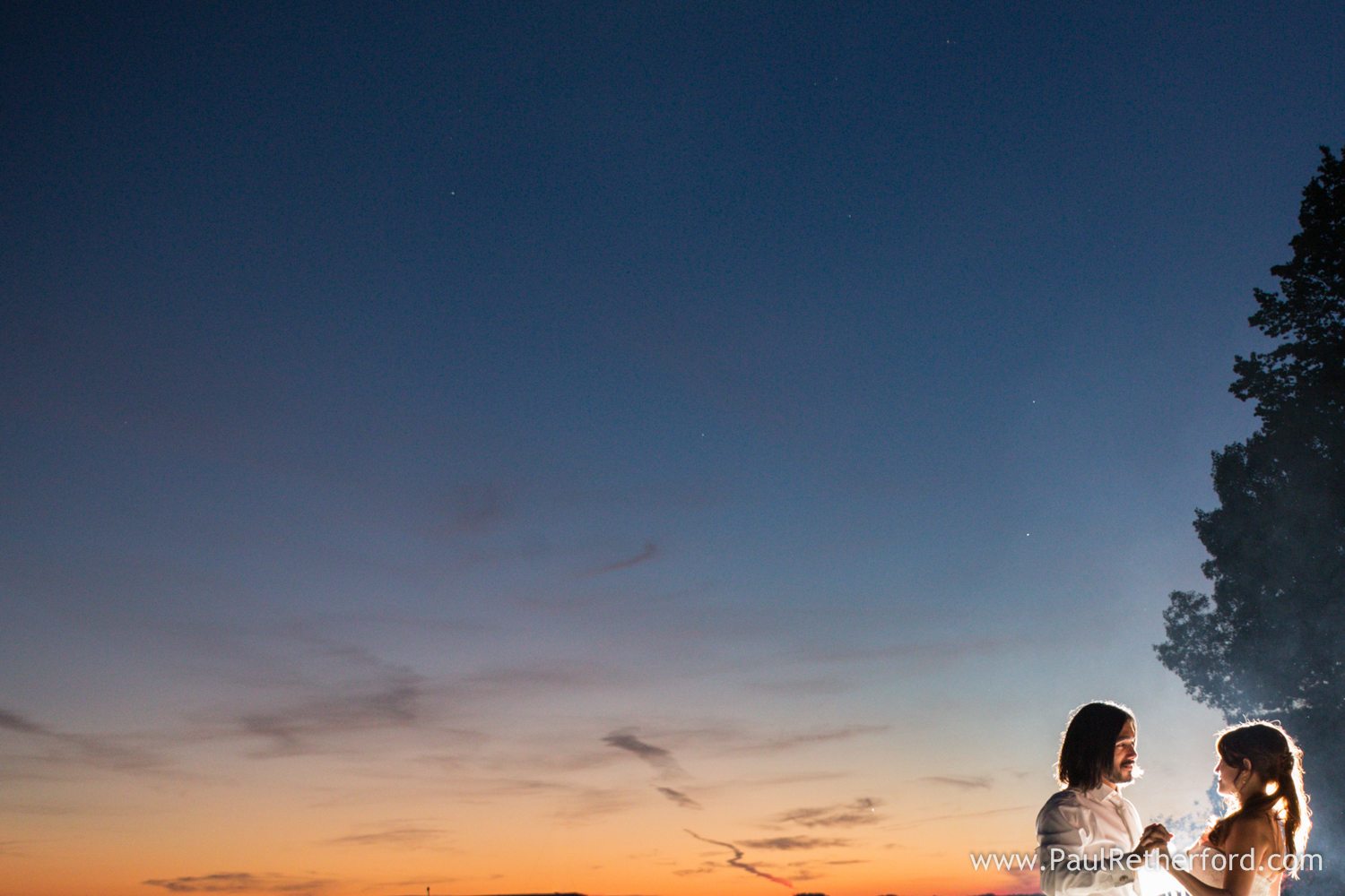 sunset wedding photo mullet lake