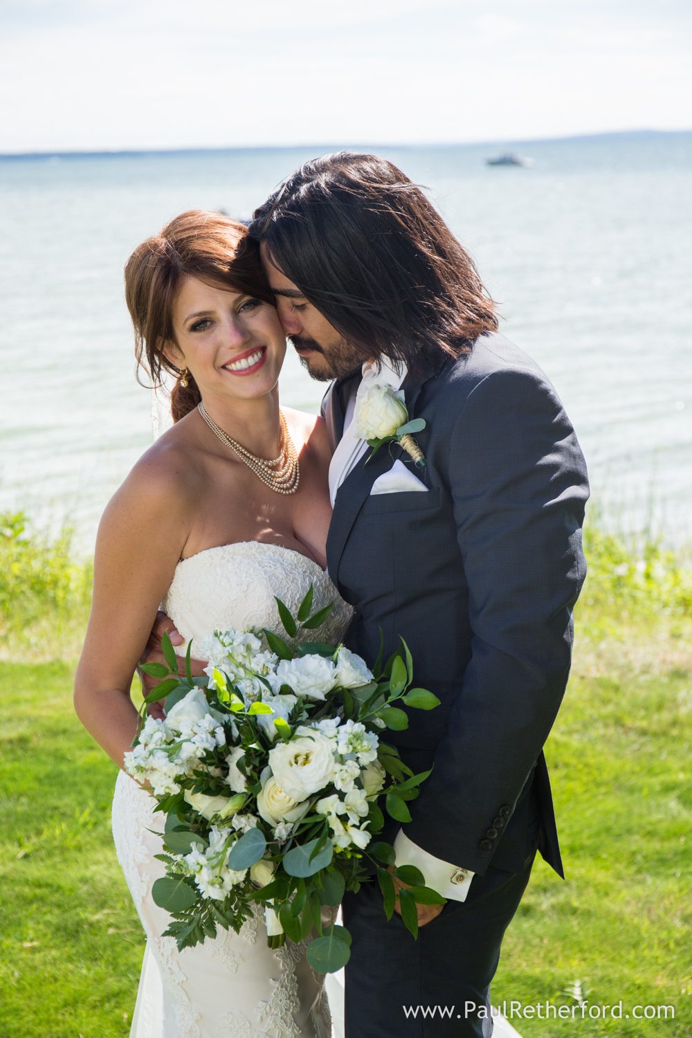 gorgeous northern michigan wedding couple