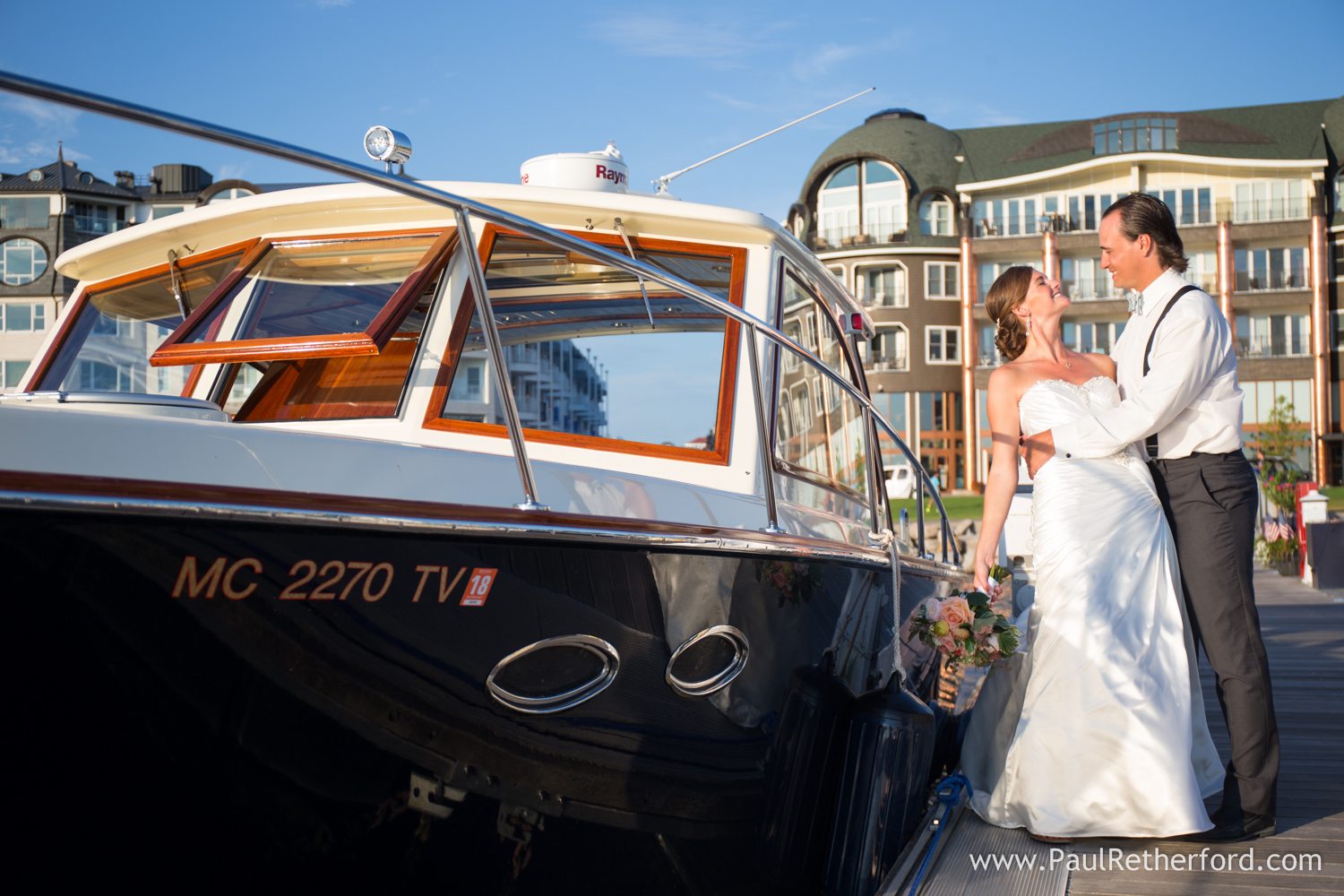 yacht bay harbor wedding photo