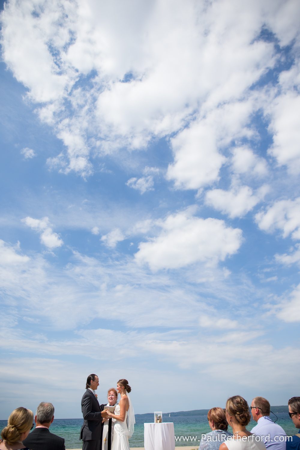 lake michigan beach wedding photo