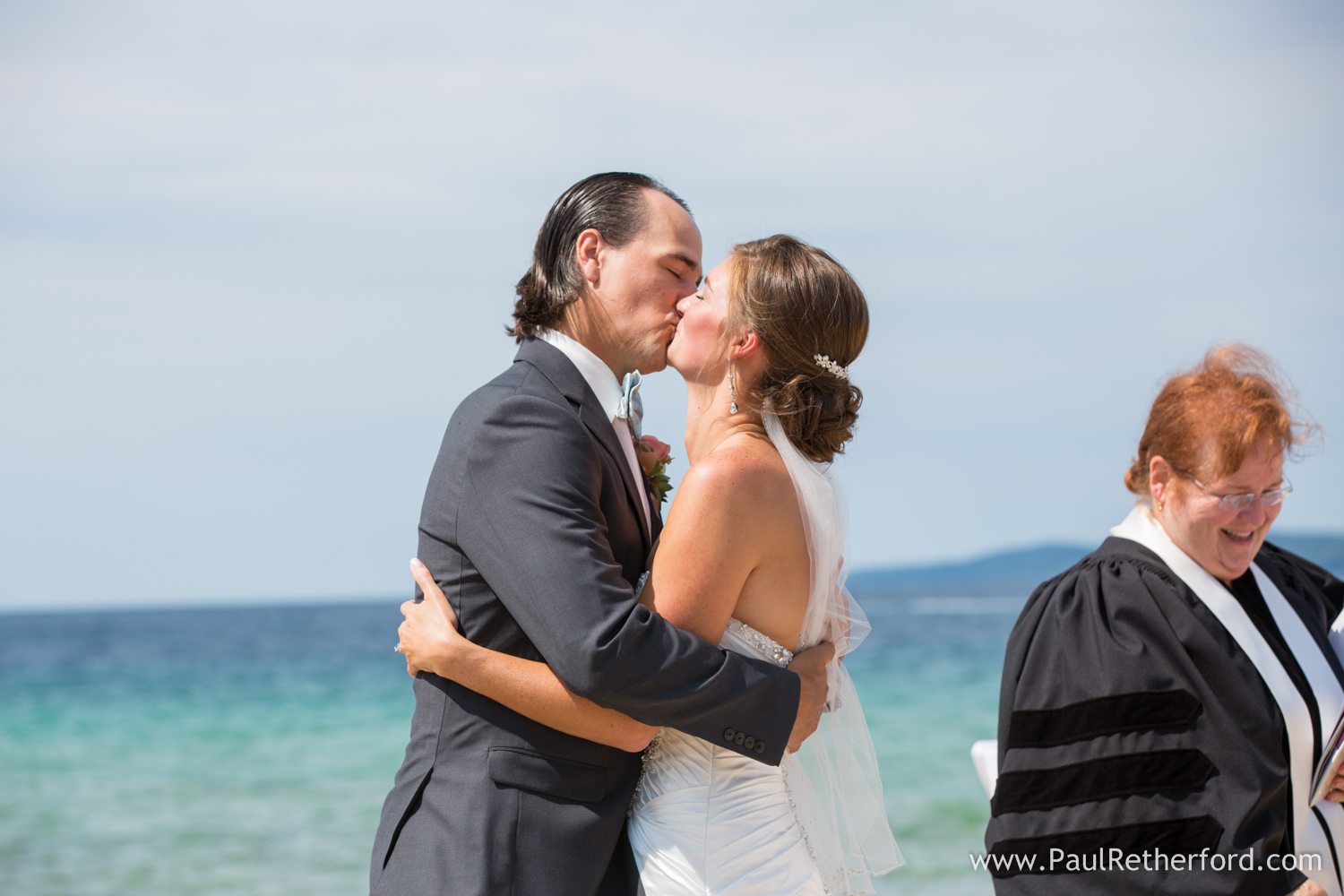 first kiss bay harbor wedding photo