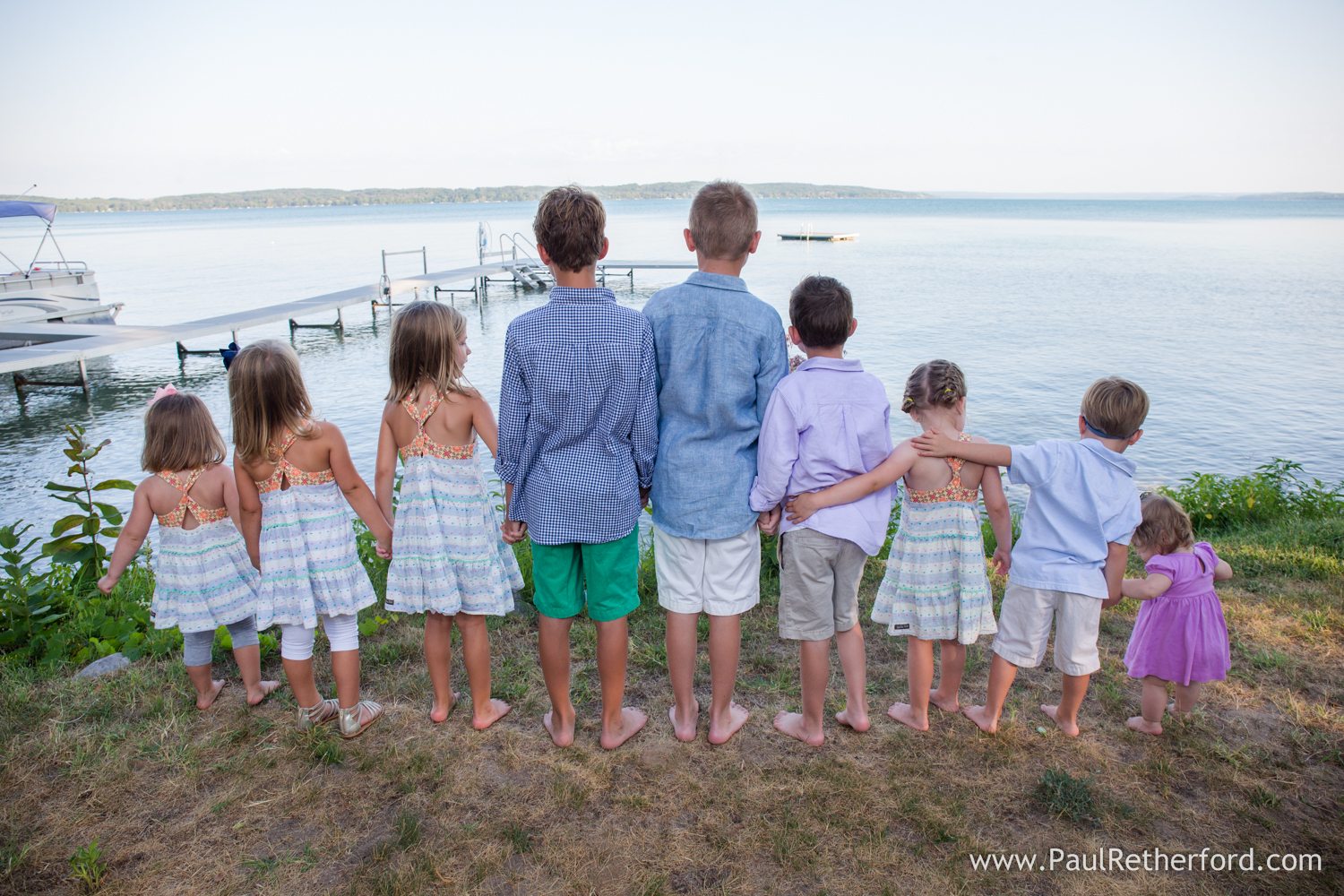 cute kids on elk lake photo