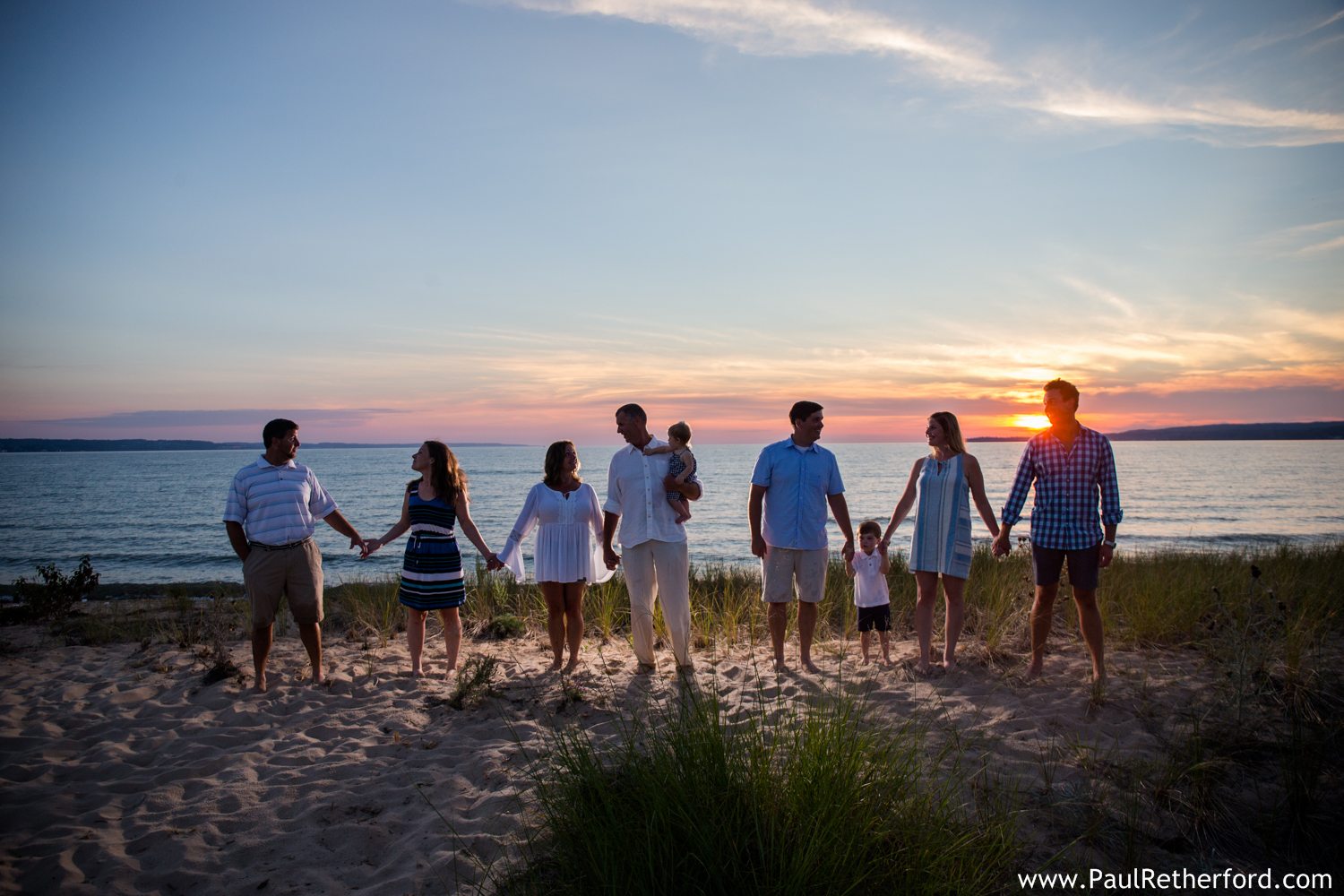 lake michigan sunset cool family photo