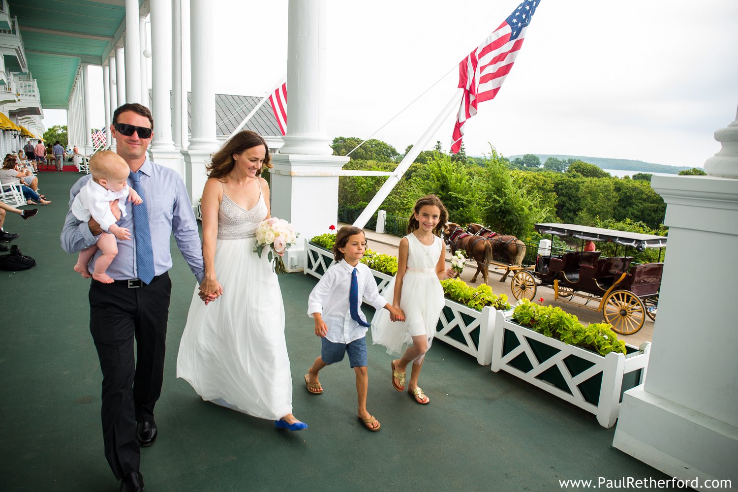 grand hotel porch wedding photo