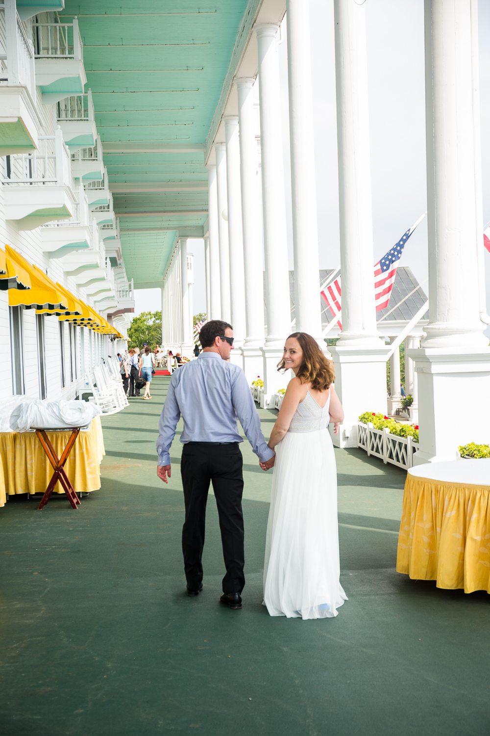 grand hotel porch wedding photo