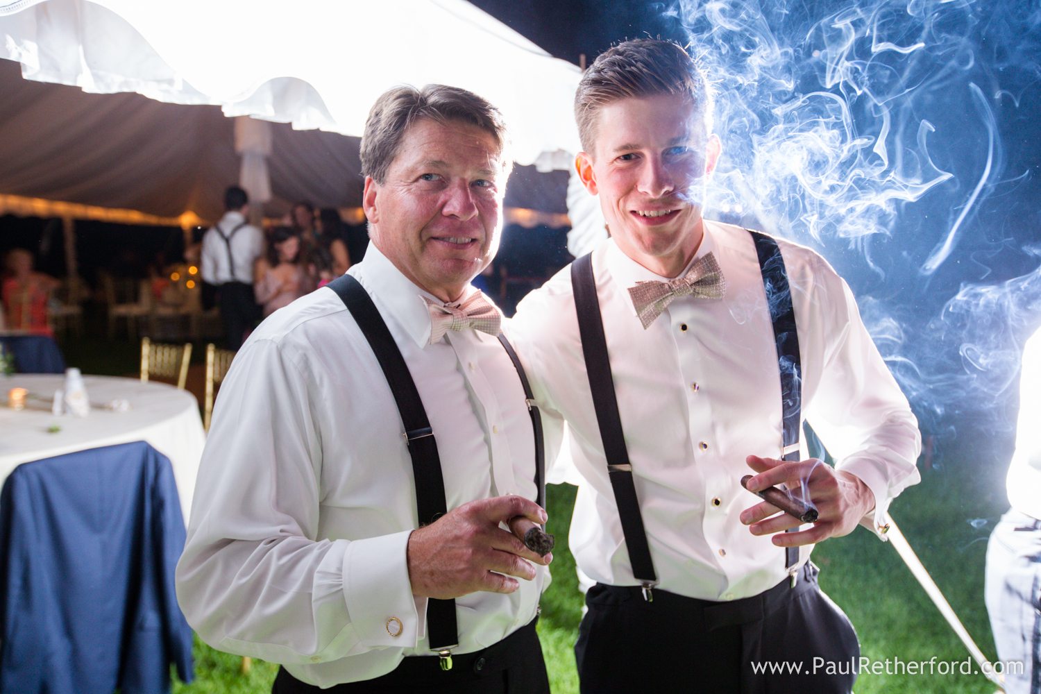 cigar photo wedding guys