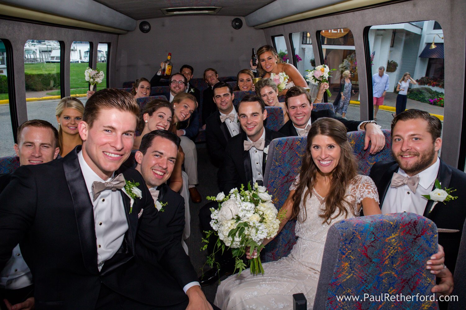 mackinaw trolley wedding photo