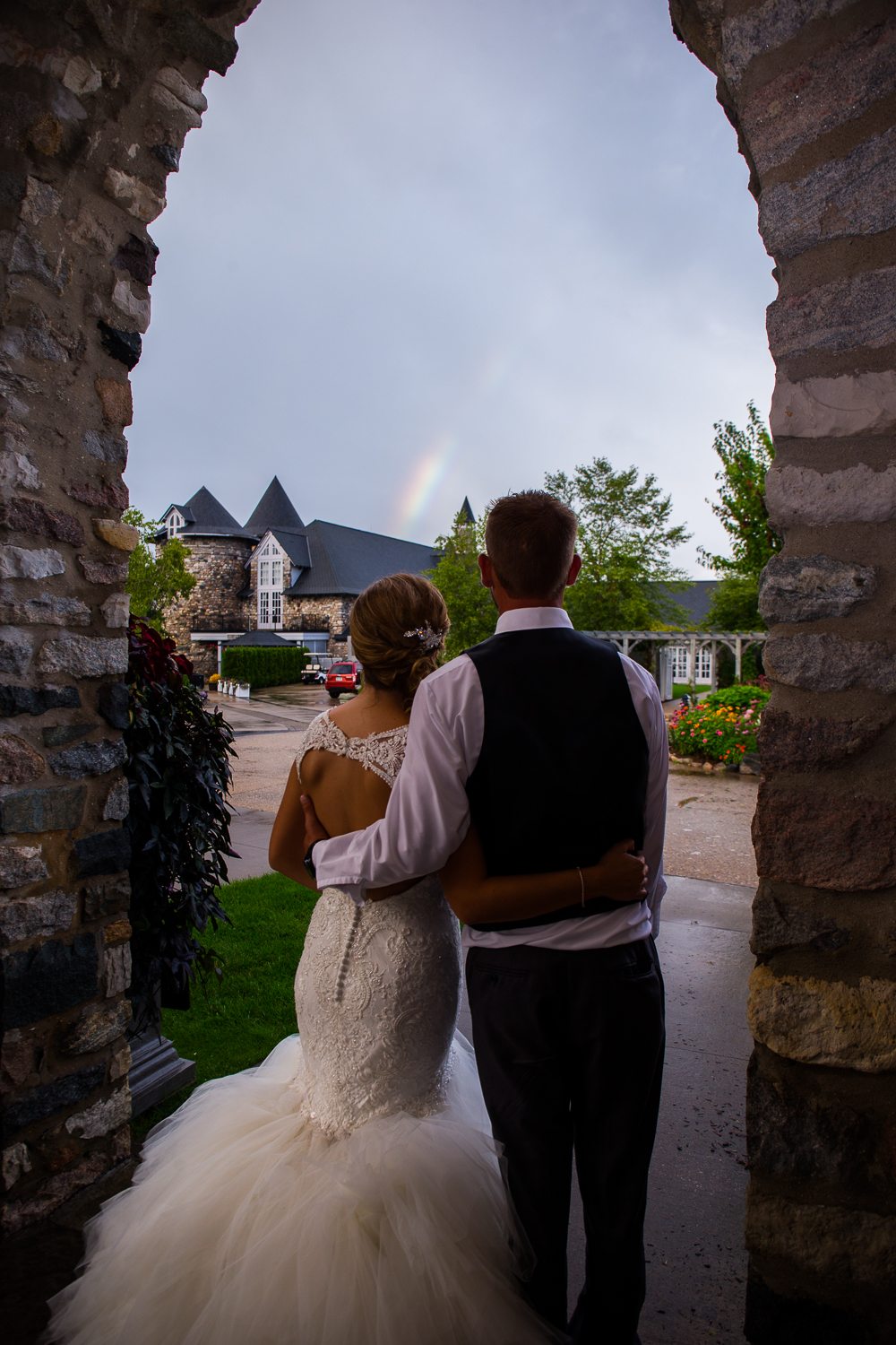 rainbow wedding day photo