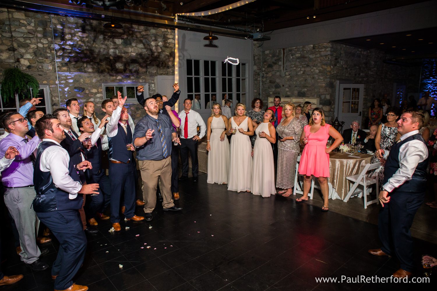 garter toss castle farms wedding