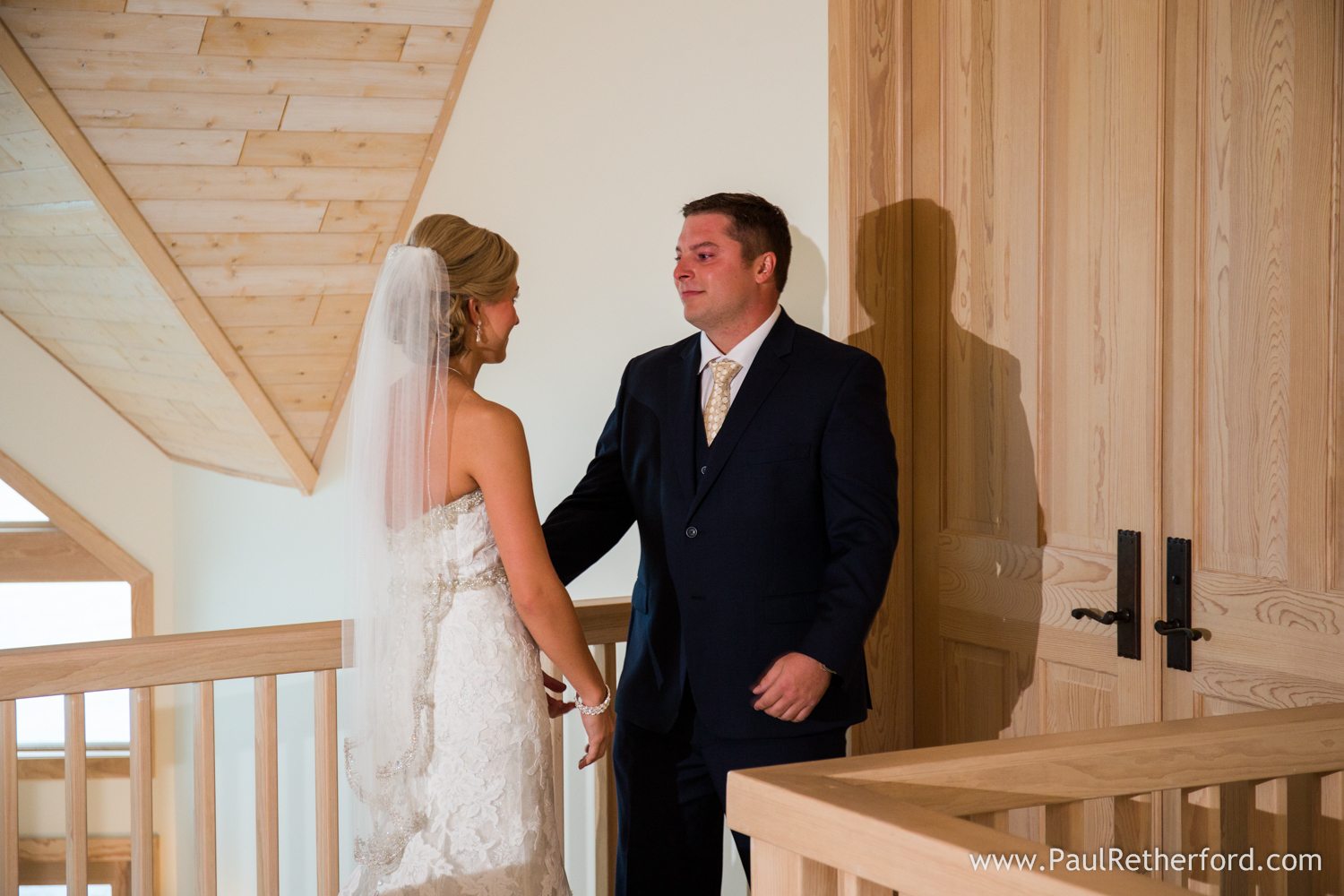 first look wedding day photo