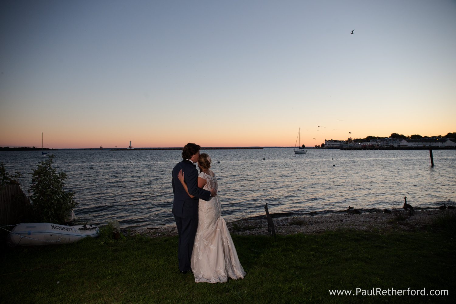 weddings on mackinac island michigan sunset
