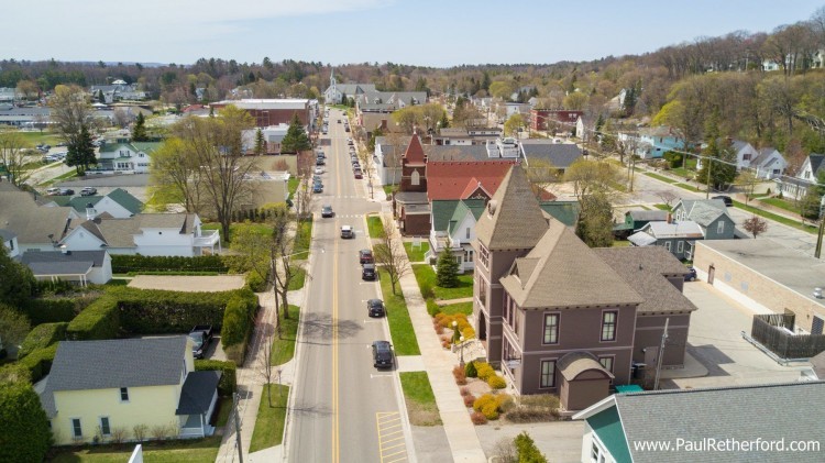 aerial photo main street harbor springs