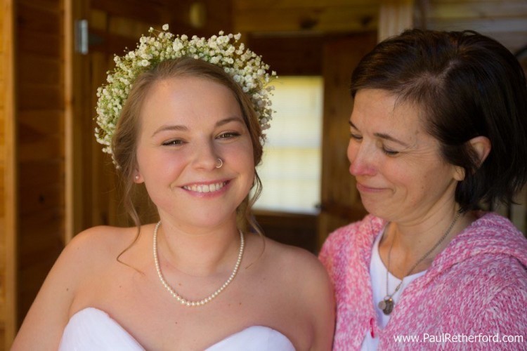bride with mother wedding photo