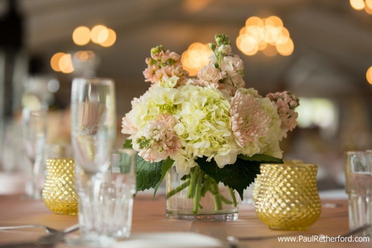 monarch garden and floral wedding table flowers
