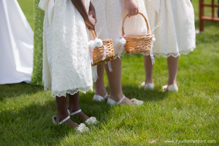 girls and basket wedding photo