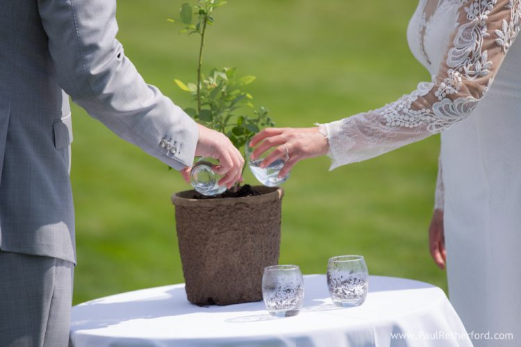 wedding ceremony tree planting watering
