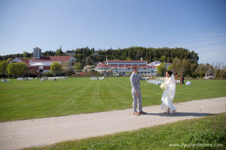dancing mission point resort wedding lawn photo