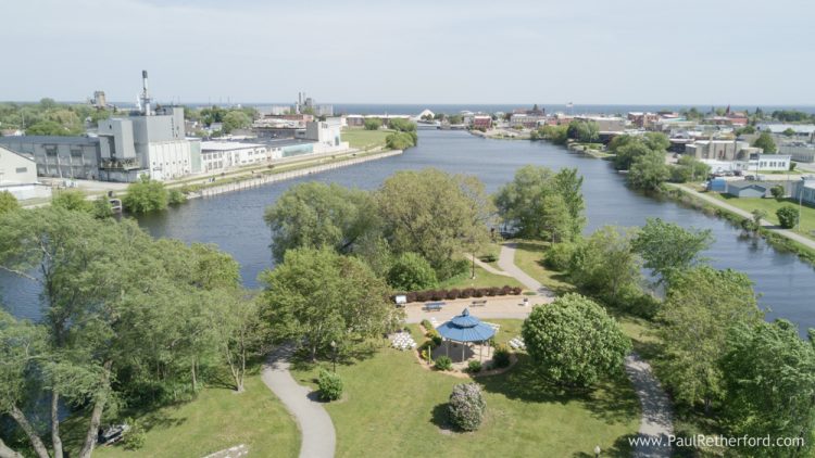 aerial photo rotary island mill park