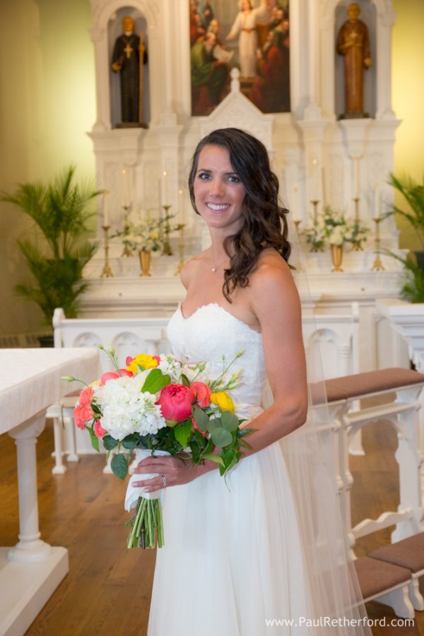 Watters wedding dress A.R. Pontius flowers photo