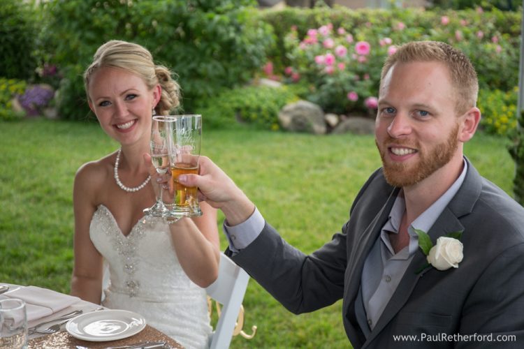 perry hotel wedding couple cheers photo