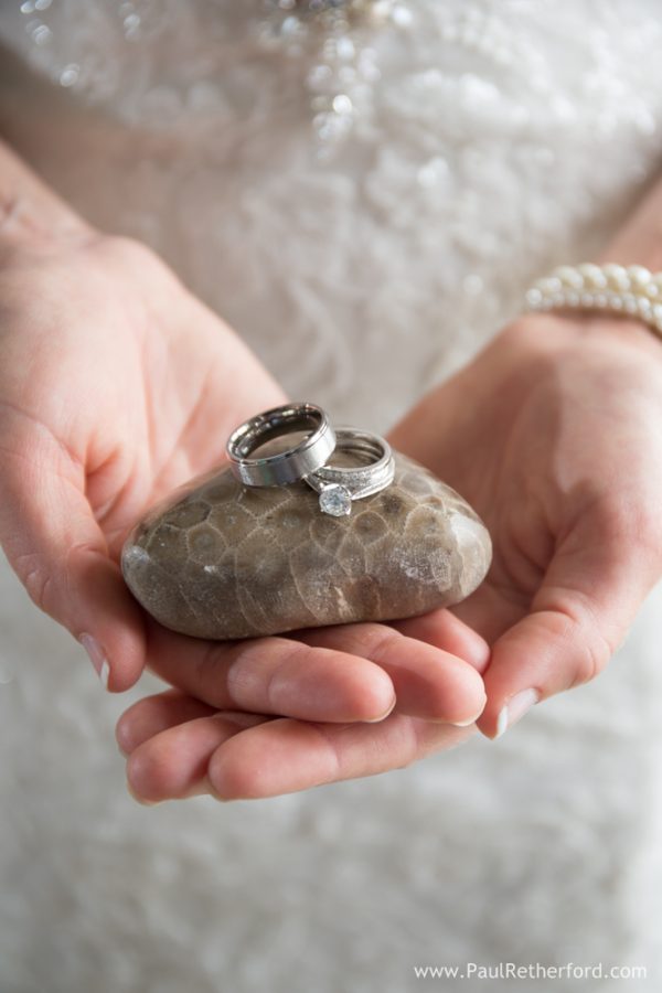 petoskey stone wedding rings photo