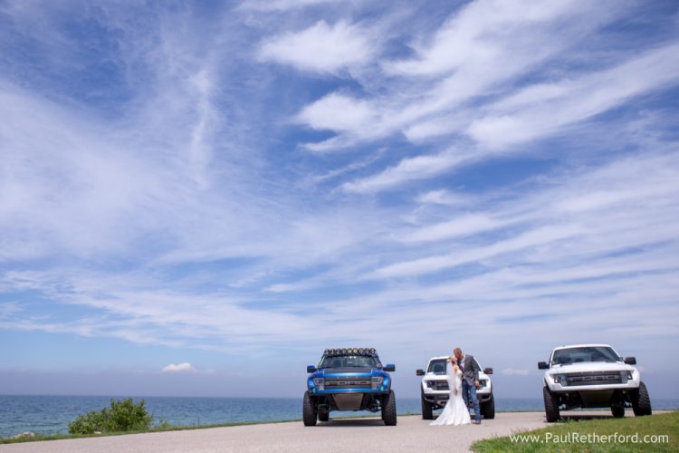 ford raptor wedding photo